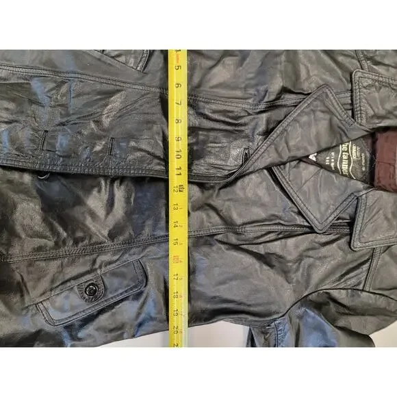 The Tannery by Montgomery Ward Black Leather Jacket - Picture 9 of 10